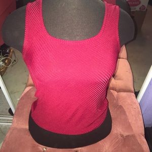 Red Ribbed Tank Top